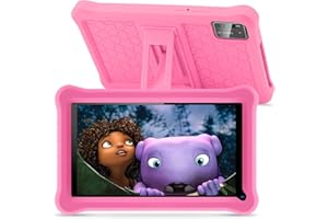 SANNUO Tablette Enfants 7 Pouces Android 13 Tablette avec 8Go RAM 64Go ROM(TF 128Go), Applications Pré-Installé, Contrôle Parental, Bluetooth, WiFi, Tablette Tactile Éducative avec Kid-Proof Étui-Rose