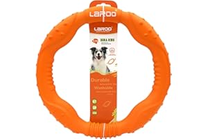 LaRoo Floating Flying Dog Disc Toys,Summer Pet Training Outdoor Durable Chew Toys for Medium and Large dogs (Large Orange/30cm)