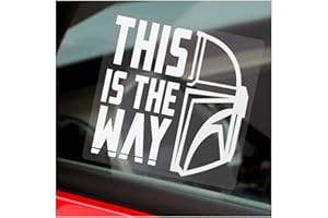 Platinum Place 1 x Adesivo The Mandalorian Helmet This is the Way Head Sign Vinile Star Wars Finestra auto 100 mm Bianco su Trasparente