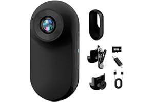 LIROPAU 360° Action Kamera, Mini Action Cam1080P und 32 GB Speicherkarte Helmkamera, Magnetische Taschen-Daumenkamera Aktion Kam-era, Motorrad Bodycam, Mini K-amera, Outdoor Sport Kamera mit Bildschirm