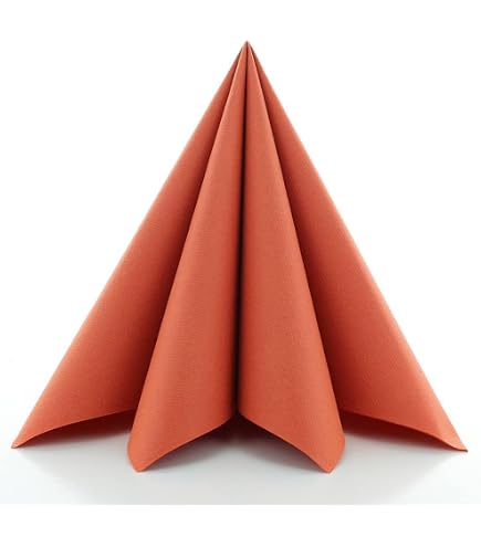 Serviettes Cocktail Homéa - 40x Papier 2 Plis 25x25cm - Terracotta - Pour Fêtes Et Réceptions