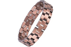 JEROOT Magnetic Bracelet,Beauty Therapy Copper Magnetic Bracelet for Pain Relief Arthritis Magnetic Bracelet Men Free Link+Removal Tool (Copper)
