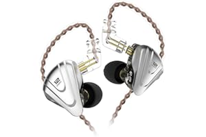 Yinyoo KZ ZSX IEM 5BA 1DD Six Driver 5 Bras équilibrés et 1 Casque Dynamique Ecouteur KZ avec Câble détachable 2 Broches(Noir, sans Microphone)
