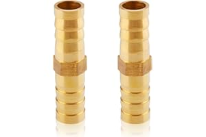 BEATIFIC 2 conectores de manguera de latón de 10 mm, ID de manguera de 10 mm, conector de manguera, conector de manguera, conector recto para manguera de agua y tubería de aceite
