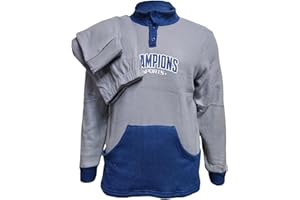 GX GARGIX Pigiama Uomo Invernale Molto Caldo Pile Maglia E Pantalone