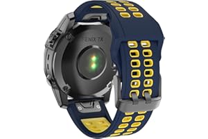 ISABAKE Silicone Cinturini di Ricambio Compatibile con Fenix 7X/Fenix 6X/Fenix 6X Pro/Fenix 5X/Fenix 5X Plus/Fenix 3/HR/Descent MK1/D2 Delta PX/D2 Charlie, Quick-Fit 26mm Sport Cinturino loop.