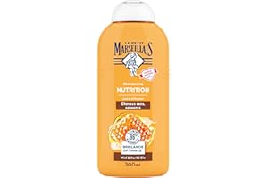 Le Petit Marseillais | Shampooing Nutrition Miel & Karité Bio (300 ml) – Shampoing sans silicone pour cheveux secs et cassants – 96% d'origine naturelle pour une brillance optimale