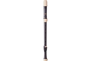 Aulos 511B Symphony Tenor Recorder - English Fingering - Rich & Deep Tone - Strong ABS Resin Construction - Black/Ivory - with Storage Bag, Cleaing Rod and Thumb Rest