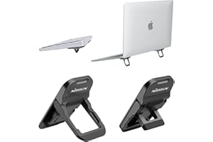 Nillkin Mini Laptopständer, Faltbarer Unsichtbar Laptop Halterung, Verstellbarer Notebook Ständer mit Rutschfester Silikon Unterlage Kompatibel mit Allen Laptops/MacBook/Notebook/Tastatur, Schwarz
