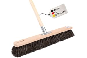 ‎BAWITEC BawiTec Arengabesen Echt-Arenga-Borsten mit Stiel nass- und ölbeständig Breite 80cm Besenstiel Länge 140cm Kehrbesen Besen Straßenbesen inkl. Holzstiel stabil und robust für den Ausseneinsatz