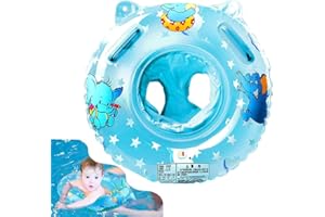 Jiahuade Koło do pływania dla niemowląt, pomoc w pływaniu dla niemowląt, pomoc w pływaniu dla niemowląt, z siedziskiem do pływania, PCW dla małych dzieci od 6 miesięcy do 48 miesięcy (A)