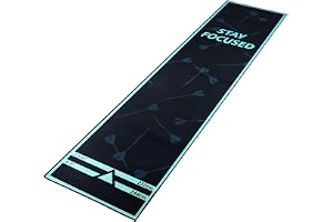 QWORK® Dartmatta 260 x 60 cm med kastlinje – halkfri, turneringsstandard, med integrerad oche på 237 cm och 244 cm