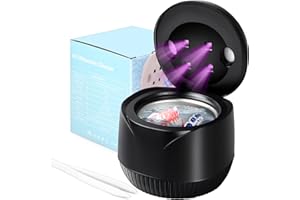 AONEREX Ultrasonic U-V Cleaner for Dentures Aligners Retainer Ultrasonic Cleaning Machine 45kHz Ultrasonic 304 Stainless Steel Small and Portable for Jewelry,Watch Band,Makeup Brush