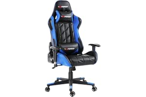 GTFORCE PRO GT Reclining Sports Racing Gaming Office Desk PC CAR Faux Leather Chair (Blue)