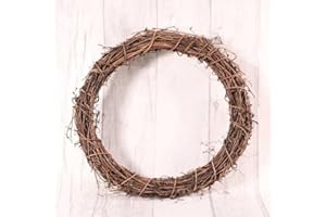 FSUK 40cm (14") Natural Rattan Grape Vine Wicker Wreath Ring