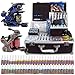 Solong Tattoo® Complete Tattoo Kit 2 Pro Machine Guns 54 Inks Power Supply Foot Pedal Needles Grips Tips Case TK221