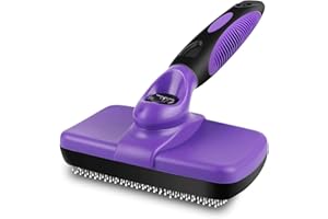 H&A PETCARE® Self-Cleaning Slicker Dog Brush And Cat Brush - Perfect for Short Haired Cats, Long Haired Cats, and Dogs of All Breeds!" (Purple)