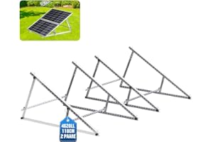 GLIESE Supporto per modulo solare, set di montaggio per modulo solare, elevazione 15°-30°, staffe fotovoltaiche, per camper, balcone fotovoltaico, tetto piano, montaggio a parete, 100W-600W (N118cm-(2