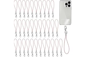 NIANOPKM 50 Stück rojo Cordón para teléfono móvil para llaveros, anillas para teléfono móvil con mosquetón, correa para anilla de teléfono, cordón para colgante de teléfono móvil, colgante para llave USB