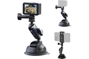 TELESIN° TELESIN Lega di alluminio Supporto a ventosa per Gopro Hero, Gopro MAX, DJI OSMO Action, OSMO Pocket, Insta360 ONE X, ONE R, ONE, cellulare