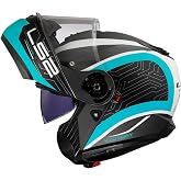 LS2 STROBE 2 Victory Mat Titanium-Beyaz-Metal Mavi Kask, ECE 22.06 P/J Sertifikalı &Ccedil;ene A&ccedil;ılır Mod&uuml;ler Kask, KPA Kabuk, Dahil