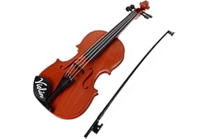 TOYANDONA 1 Set Kids Toy Violin with Adjustable Strings and Bow, Plastic Violin Kids Ukulele Realistic Looking Instrument for Learning Classical Music