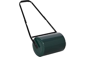 Outsunny Rullo per Prato da 30L di capacità con Maniglia Imbottita, Rullo Giardino in Acciaio Riempibile con Acqua/Sabbia, 102x50x30 cm, Verde Scuro