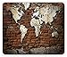 Produktbild Wanderlust Mouse Pad, Grunge Concrete World Map on Old Brick Wall Construction Building Rough, Standard Size Rectangle Non-Slip Rubber Mousepad, Burnt Sienna Cream