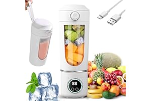 PEELANMALL Przenośny mikser do smoothie, mini blender stojący, 700 ml, z 12 ostrzami ze stali nierdzewnej, do koktajli mlecznych, owoców i warzyw, wyświetlacz cyfrowy