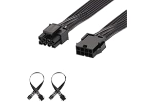 J&D EPS 8 Pin Power Extension Cable (2 Pack), 12 inch