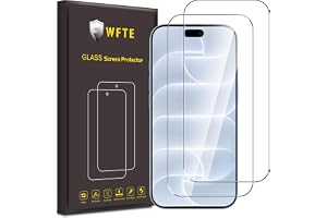 WFTE 2-pack skärmskydd för iPhone 17 Pro/18 Pro, 9H hårdhet, fingeravtryck, inga bubblor, härdat glas, skärmskydd för telefon