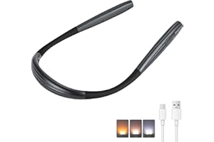 SingHong Neck Reading Light, Book Light, USB-C Rechargeable, 3 Colors & 3 Brgightness Adjustable, Auto-Off Timer, Neck Light for Reading in Bed, Long Lasting, Perfect for Repairing, Knitting