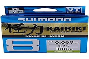 Shimano Kairiki 8, 300 Metros, Color Verde Mantis, línea de Pesca Trenzada, 59WPLA68R0