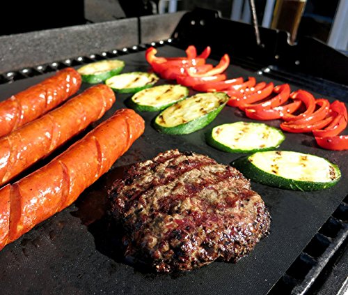 BBQ Grillmatte (5er Set) zum Grillen und Backen, Seacue Grillmatten aus hochwertigem Silikon anti haft für bis 300°C, Perfekt für Backmatte für BBQ – Barbecue – Kohlegrill – holzkohlegrill – Holzkohle – Gasgrill – Elektro Grill and Backofen 40 x 33 cm, suitable LFGB and FDA approval (Schwarz) - 4