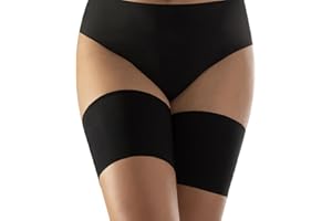 CALZITALY Gładkie opaski zapobiegające otarciom, przeciwzmarszczkowe, elastyczne taśmy do ud, czarne, skóra, A, B, C, D, E, F, wyprodukowano we Włoszech