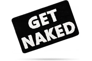 Jevuoyee 50 x 81 cm 'Get Naked mata łazienkowa, czarny dywanik łazienkowy, zabawa mata łazienkowa antypoślizgowa do wystroju mieszkania, wanny i prysznica, można prać w pralce