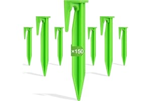 OFFCUP Cortacésped Clavos, 150pcs Piquetas Cortacesped, Robot Cortacésped Cable Clavijas de Fijación, Compatible con Gardena, Husqvarna, Worx, Bosch, AL-KO, Robomow, McCulloch Stiga-Verde