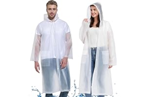 Gerhannery Poncho Antipioggia con Tasca, 2 Pezzi Poncho Impermeabile Riutilizzabili Mantella Antipioggia Festival, Impermeabile Per Donna Uomo Poncho Antipioggia Per Festival