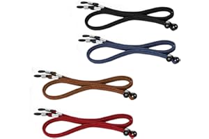 DYMHQ 4 Pezzi Cinturino di Occhiali da Sole in Pelle, 70cm Cordini di Occhiali Intorno al Collo, Stringa di Occhiali Multicolori con Levetta Regolabile, Catenella di Occhiali Antiscivolo per Donne Uomini