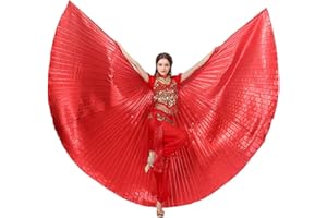 Leemiman Women Belly Dance Wings for Adult Belly Dance Costume for Halloween Carnival Performance Angel Wings with Sticks