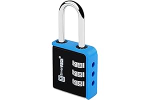 Cadenas a Code Ideal Pour Casier Salle de Sport, Gym ou College (Noir-Bleu 3 Chiffres)