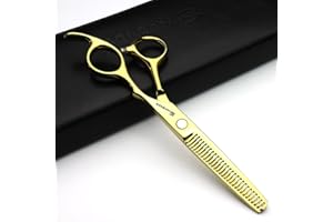 AXEMOORE Tijeras de adelgazamiento de cabello ultrafinas de 6 pulgadas, diseño de personalidad, estética, peluquería profesional, tijeras de adelgazamiento dedicadas (Corte delgado de 6 pulgadas-A)