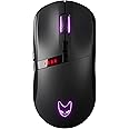 Oversteel - Invar Wireless Gaming Mouse, 10000 DPI Adjustable, 8 Programmable Buttons, 10 RGB Lighting Modes, Ultra Lightweight, Ergonomic Optical Sensor, PC/Mac, Black Color