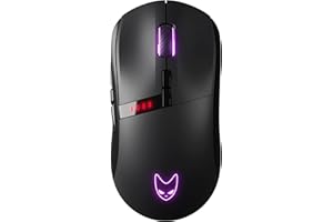 Oversteel - Invar Bezprzewodowa mysz do gier, regulacja 10000 DPI, 8 programowalnych przycisków, 10 trybów podświetlenia RGB, ultralekka, ergonomiczny czujnik optyczny, PC/Mac, czarna