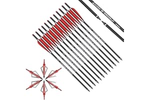 NIKA ARCHERY 12 Pezzi bulloni per Balestra frecce in Carbonio Carbonio 16 18 20 Pollici frecce per Balestra per Caccia con la Balestra tiro con L'Arco tiro al Bersaglio