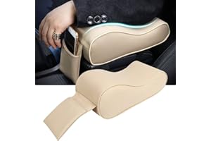 Luxylei Car Memory Foam Armrest Cushion Center Console Armrest Pillow with Mobile Phone Holder Storage Bag Car Armrest Box Mat Pad