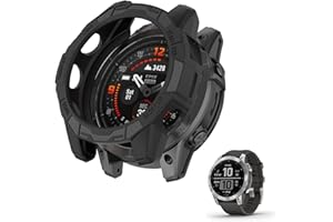 HOMTERN Compatible with Garmin Fenix 7,Fenix 7 Pro,EPIX Pro 47mm, Soft TPU Lightweight Shell Drop-proof Scratch-Proof Flexible Armor Heavy Protective Case,Black