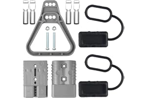 WMYCONGCONG 2 pezzi calibro 175A 600V connettore batteria 1/0 AWG scollegamento rapido cavo ponticello elettrico kit spina per recupero verricello rimorchio auto grigio