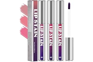 Pakivs 3 Pz Peel off Lip Stain Set, Tinta per Labbra Rosa Impermeabile, Finitura Opaca di Lunga Durata Peel off Lip Gloss, Rossetto Liquido a Prova di Trasferimento