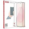 POPIO Military-Grade Gorilla Tempered Glass For Samsung Galaxy S25 (Black) Edge To Edge Coverage With Easy Installation Kit